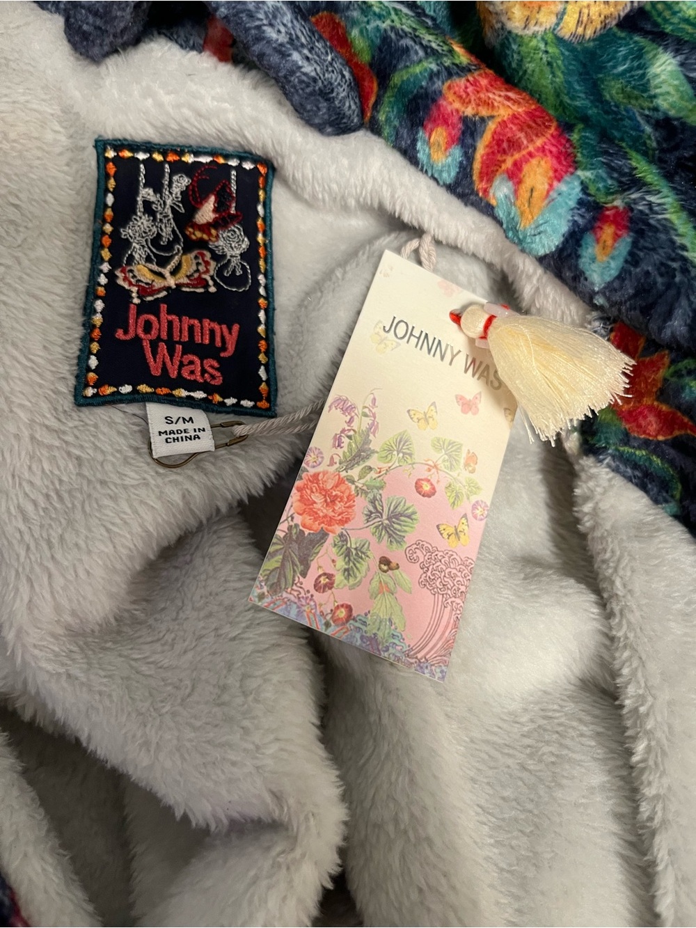 Johnny Was Cozy Sherpa robe NWT